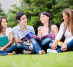Happy group of students