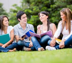 Happy group of students
